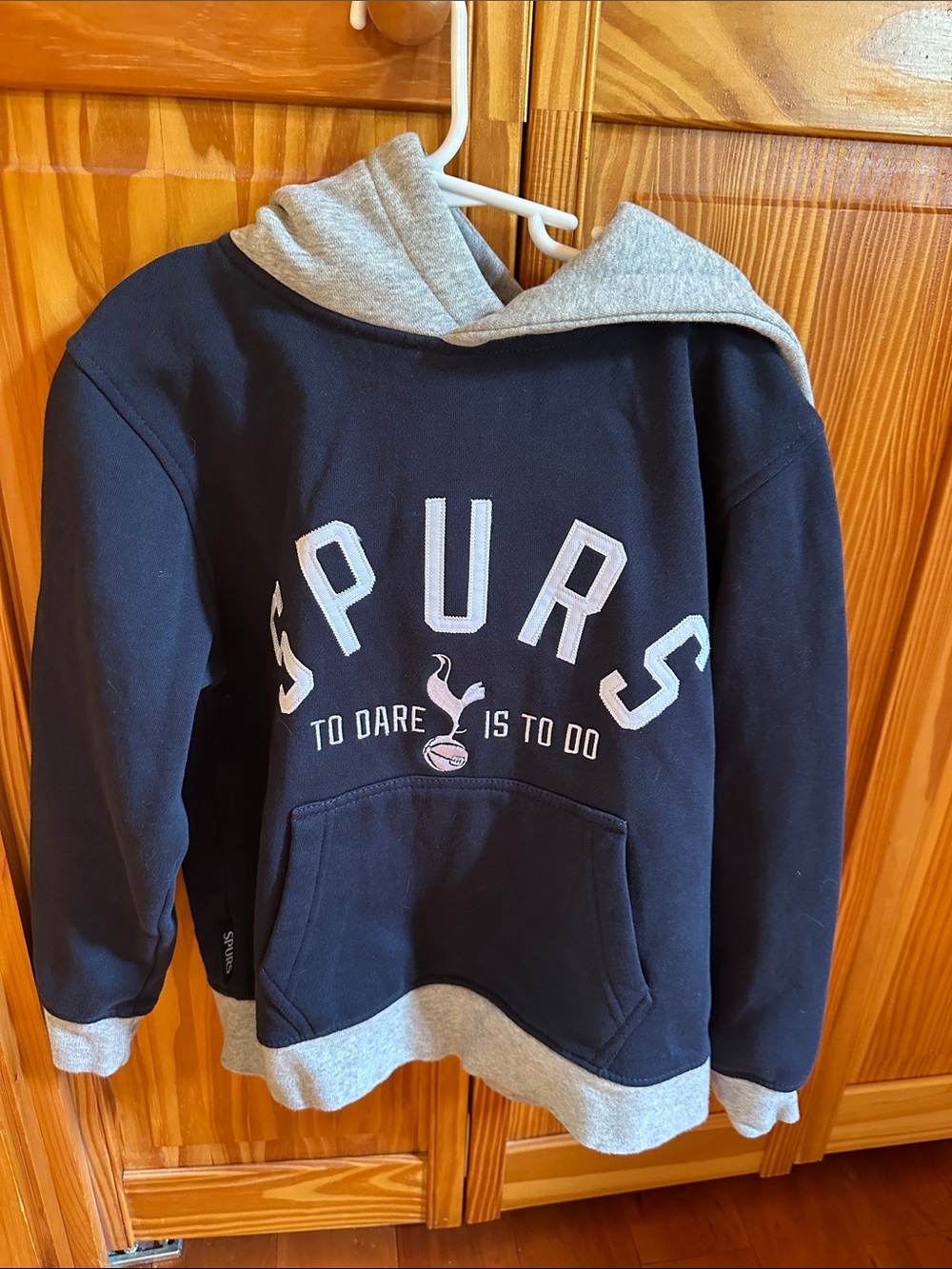 Spurs Soccer Navy and Gray Kids Hooded Sweatshirt with Spurs Logo